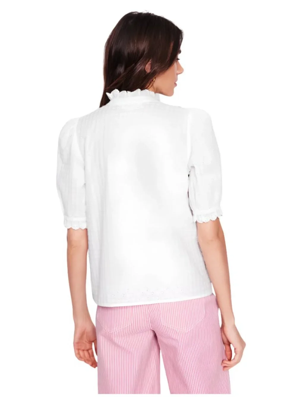 NWT Boden Feminine Cotton Blouse White US Size 16-18